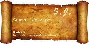 Svarz Jácint névjegykártya